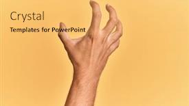  Presentation with violence - PPT theme consisting of arm-and-hand-of-caucasian background and a yellow colored foreground