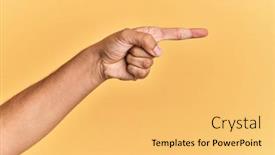  Presentation with choice - PPT theme with arm-and-hand-of-caucasian background and a yellow colored foreground
