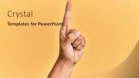  Presentation with understanding - Amazing PPT theme having arm-and-hand-of-caucasian backdrop and a yellow colored foreground