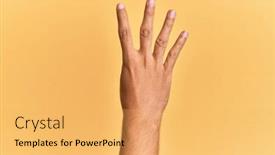  Presentation with counting - Theme consisting of arm-and-hand-of-caucasian background and a yellow colored foreground