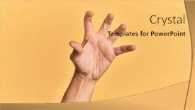  Presentation with violence - Presentation theme having arm-and-hand-of-caucasian background and a yellow colored foreground