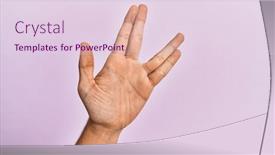  Presentation with vulcan - Presentation featuring arm-and-hand-of-caucasian background and a lemonade colored foreground