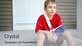  Presentation with porch of falafel - Cool new PPT theme with arm in a sling backdrop and a light gray colored foreground