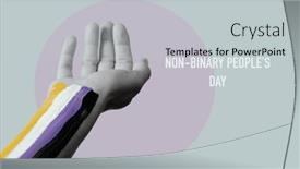  Presentation with peoples - Presentation with arm-of-a-person background and a light gray colored foreground