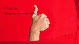  Presentation with symbol - Cool new presentation theme with arm-of-caucasian-white-young backdrop and a dark gray colored foreground