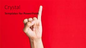  Presentation with commitment - Audience pleasing theme consisting of arm-of-caucasian-white-young backdrop and a dark gray colored foreground