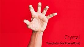  Presentation with violence - Presentation having arm-of-caucasian-white-young background and a red colored foreground