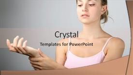  Presentation with measuring - Audience pleasing PPT layouts consisting of arm pain - young woman measuring the palpitation backdrop and a lemonade colored foreground