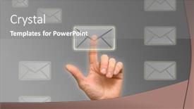  Presentation with press - Presentation design consisting of arm-press-the-button-icon background and a gray colored foreground