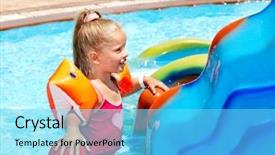  Presentation with slides - Slide deck enhanced with armbands ride with water slide background and a  colored foreground