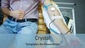  Presentation with blood - PPT theme with armchair and donating blood background and a light blue colored foreground