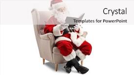 Presentation with santa - PPT theme having armchair and reading a book background and a white colored foreground