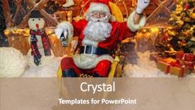  Presentation with happy new year - Slide deck enhanced with armchair and watching a christmas background and a coral colored foreground