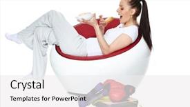  Presentation with weight control - Slides featuring armchair concept of healthy background and a  colored foreground