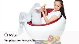  Presentation with weight control - PPT theme enhanced with armchair concept of healthy background and a  colored foreground