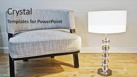  Presentation with romance luxury nature - Presentation theme featuring armchair with a table lamp background and a light gray colored foreground