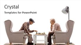  Presentation with elderly - Beautiful theme featuring armchairs playing a game backdrop and a white colored foreground