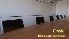  Presentation with conference table - PPT theme having arme nucl aire - empty office chairs at conference background and a  colored foreground