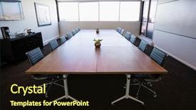  Presentation with office room - Cool new slide deck with arme nucl aire - interior of empty modern meeting backdrop and a  colored foreground