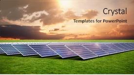  Presentation with solar panels - Theme featuring arme nucl aire - solar panels against grass background and a lemonade colored foreground