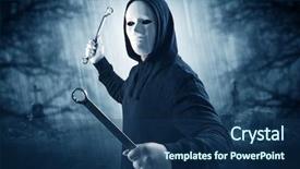  Presentation with abandoned - Amazing slide set having armed aggressive hunter in abandoned backdrop and a ocean colored foreground