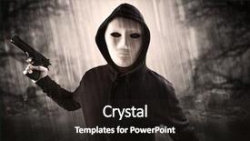  Presentation with abandoned - Presentation theme consisting of armed aggressive hunter in abandoned background and a dark gray colored foreground