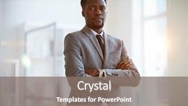  Presentation with front office - Cool new PPT theme with armed businessman in elegant grey backdrop and a gray colored foreground