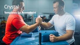  Presentation with battle - Presentation design having battles - arm wrestlers prepares for battle background and a seafoam green colored foreground