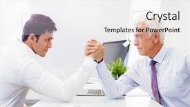  Presentation with wrestling - Slide set consisting of wresling - two businessmen competing arm wrestling background and a white colored foreground