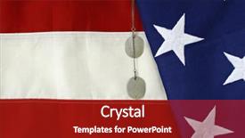  Presentation with veteran - Audience pleasing theme consisting of veteran s day - american flag with dog tags backdrop and a crimson colored foreground