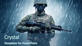  Presentation with weather - Cool new PPT theme with armed soldier standing in rainy backdrop and a ocean colored foreground