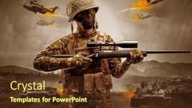  Presentation with sniper - Audience pleasing presentation consisting of police officers swat black - armed soldier with sniper backdrop and a tawny brown colored foreground