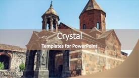  Presentation with armenia - Amazing slide deck having armenian - ancient beautiful monastery backdrop and a coral colored foreground