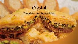  Presentation with sweets - Amazing PPT theme having armenian - arabic sweets backdrop and a yellow colored foreground