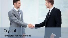  Presentation with shaking hands - Colorful theme enhanced with armenian - business people shaking hands backdrop and a seafoam green colored foreground