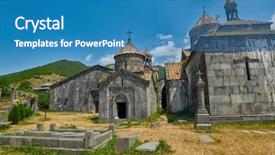  Presentation with armenia - Colorful theme enhanced with armenian - haghpat mountain monastery in northern backdrop and a teal colored foreground