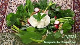  Presentation with herbs - PPT theme with armenian - sabzi khordan assortment of fresh background and a tawny brown colored foreground