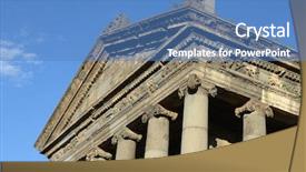  Presentation with world heritage - PPT layouts with armenian - temple of garni a first background and a teal colored foreground