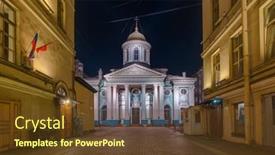  Presentation with church - Slides featuring armenian-church-on-nevsky-prospekt background and a tawny brown colored foreground