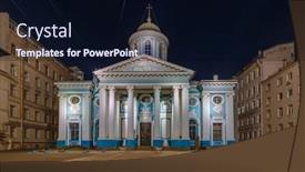  Presentation with russia - Presentation design featuring armenian-church-on-nevsky-prospekt background and a wine colored foreground