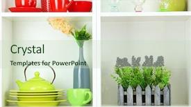  Presentation with tableware - Amazing presentation design having  backdrop and a  colored foreground