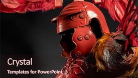  Presentation with roman style - Slide deck enhanced with armor for women with roman background and a wine colored foreground