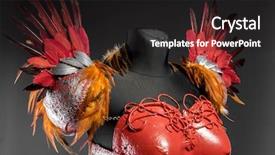  Presentation with roman style - Colorful slide deck enhanced with armor for women with roman backdrop and a dark gray colored foreground