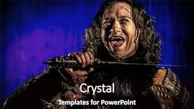  Presentation with armor - Amazing PPT theme having armor holding sword historical character backdrop and a  colored foreground