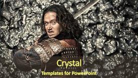  Presentation with armor - Colorful slide set enhanced with armor holding sword historical character backdrop and a  colored foreground