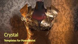  Presentation with gothic - Cool new theme with armored plates - armor of woman strong metal backdrop and a tawny brown colored foreground