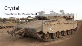  Presentation with gaza - Presentation having armored vehicle - israeli - palestinian conflict israeli background and a cool aqua colored foreground