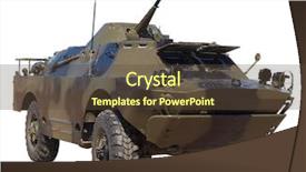  Presentation with depot tank - Theme having armored vehicle - olor photograph tank isolated background and a tawny brown colored foreground