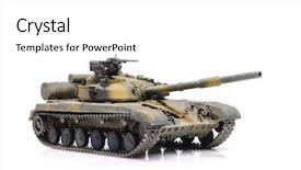  Presentation with tank - Audience pleasing presentation consisting of armored vehicle - scale model of russian tank backdrop and a white colored foreground