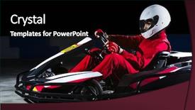  Presentation with vehicle - Audience pleasing PPT layouts consisting of armored vehicle - young girl karting racer isolated backdrop and a black colored foreground